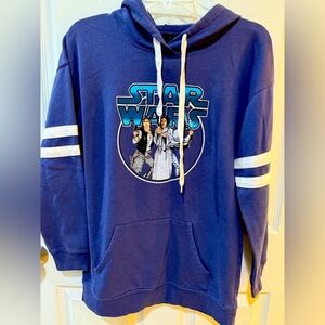 Star Wars Navy and White Fleece Hoodie movie luke skywalker princess